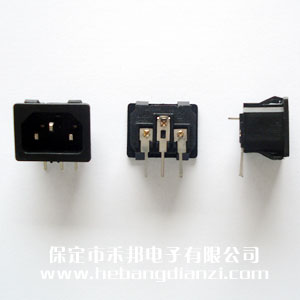 电源座(zuò)3针 无耳弯焊