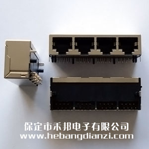 RJ45卧式(shì)4网(wǎng)口座